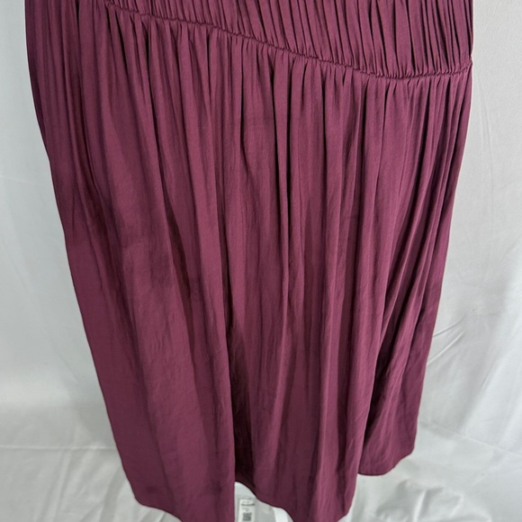 MOULINETTE SOEURS ANTHROPOLOGIE SMOCKED HALTER MIDI DRESS PURPLE RED SIZE 2 - Picture 9 of 9